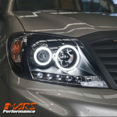 Black High Power LED DRL & Angel Eyes Projector Head Lights for Toyota Hilux VIGO Pick up UTE 2005 - 2011 - Mars Performance